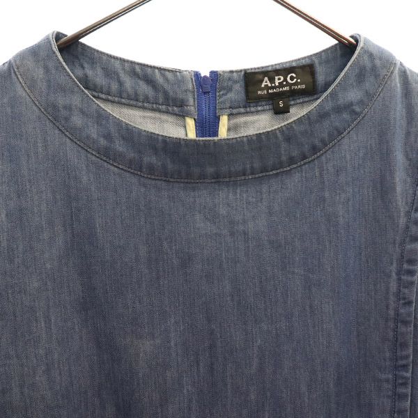 A.P.C. アーペーセー 長袖 デニム ワンピース S ブルー レディース