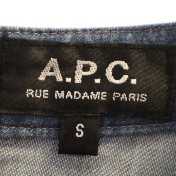 A.P.C. アーペーセー 長袖 デニム ワンピース S ブルー レディース