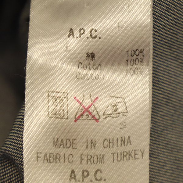 A.P.C. アーペーセー 長袖 デニム ワンピース S ブルー レディース