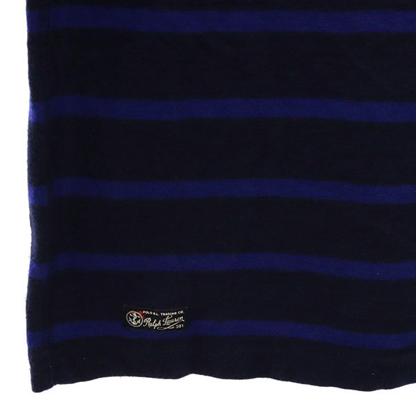 ポロラルフローレン ボーダー 長袖 ボートネック Tシャツ S ネイビー×ブルー POLO RALPH LAUREN カットソー レディース