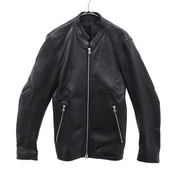 STUDIOUS ステュディオス ラムレザー ライダースジャケット 2 ブラック ブルゾン 本皮革 メンズ