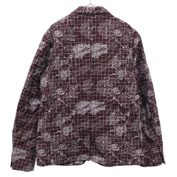 PINE パイン 日本製 総柄 ジャケット 46 ブラウン×ホワイト メンズ