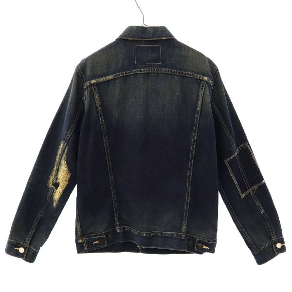 Levi's FadedBlueRepaired リーバイス フェイディッドブルーリペアード ダメージ加工 デニムジャケット M ネイビー メンズ