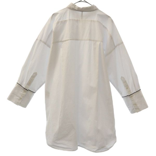 Mila Owen ミラオーウェン ワンポイント刺繍 長袖 変形パターンキャンペーン ロングシャツ F ホワイト ブラウス レディース