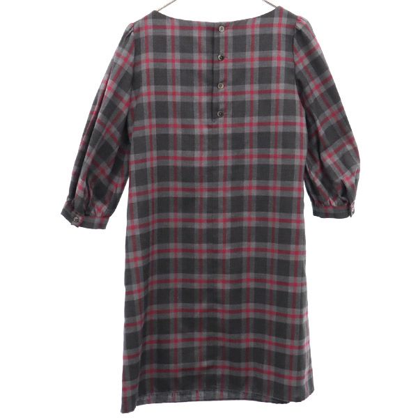 PARC LAMU パルクラミュー チェック 7分袖 ワンピース M レディース