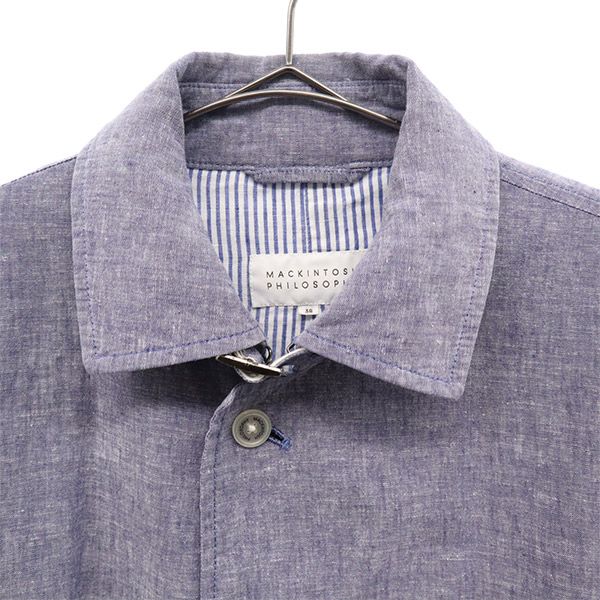 MACKINTOSH PHILOSOPHY マッキントッシュフィロソフィー 日本製 三陽商会 リネンブレンド ジャケット 38 ブルー系 メンズ