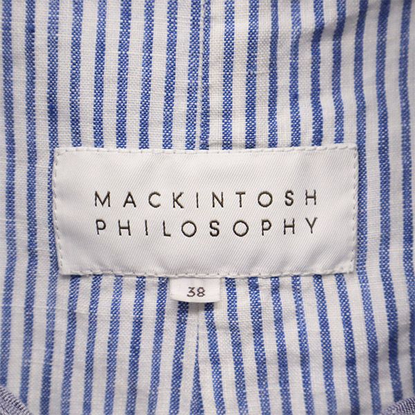 MACKINTOSH PHILOSOPHY マッキントッシュフィロソフィー 日本製 三陽商会 リネンブレンド ジャケット 38 ブルー系 メンズ