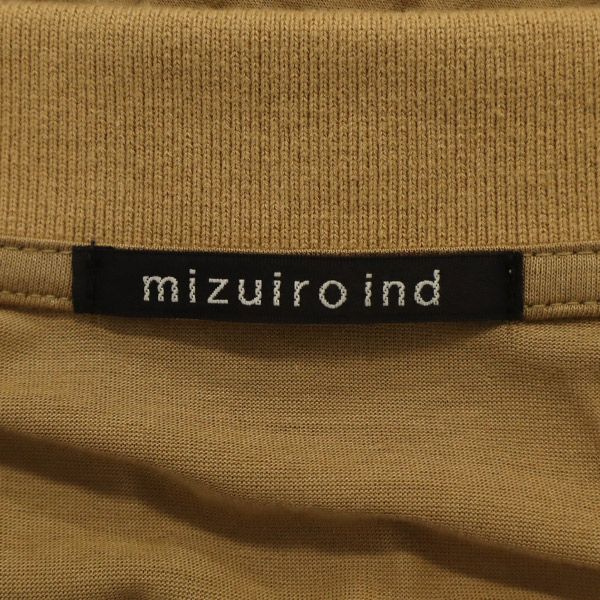 ミズイロインド 日本製 長袖 シャツワンピース ベージュ系 mizuiro ind レディース