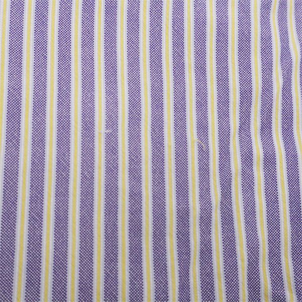 BEAMS PLUS ビームスプラス ロバートフリードマンコラボ ストライプ 長袖 ボタンダウンシャツ S イエロー×パープル ROBERT FRIEDMAN メンズ