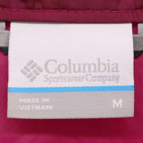 Columbia コロンビア ワンポイント刺繍 ナイロンジャケット M レッド×ブルー アウトドア メンズ