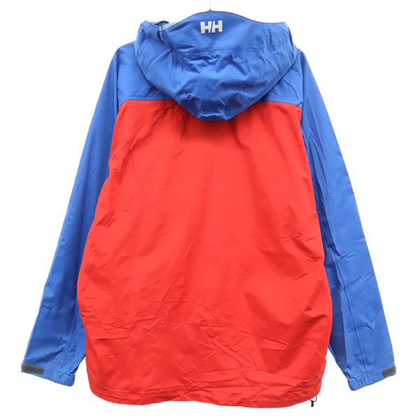 HELLY HANSEN ヘリーハンセン 切替 ナイロン マウンテンパーカー L レッド×ブルー アウトドア ジャケット メンズ