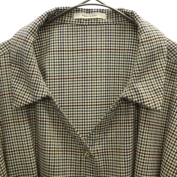 REDYAZEL レディアゼル 千鳥格子 長袖 チュニック F ブラウン系 ワンピース レディース