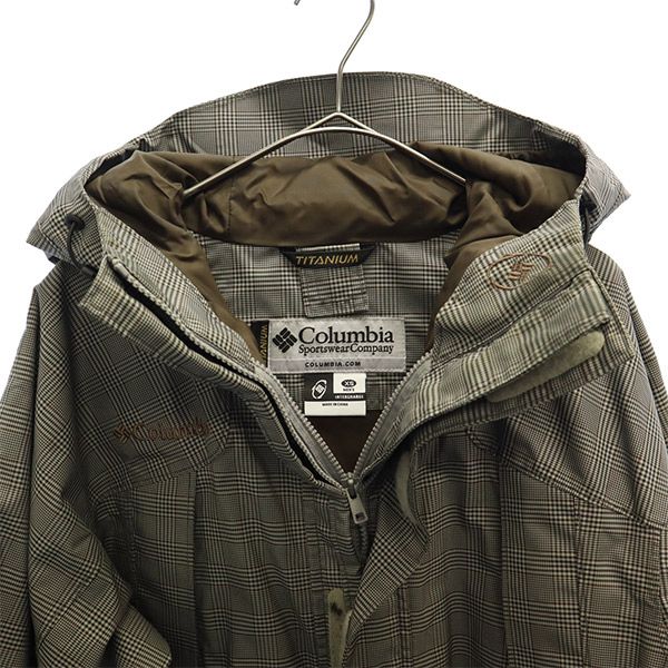 Columbia コロンビア チェック マウンテンパーカー XS グレー系 アウトドア メンズ