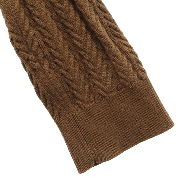 LACOSTE ラコステ コットンブレンド 長袖 Vネック ニット 40 ブラウン セーター レディース