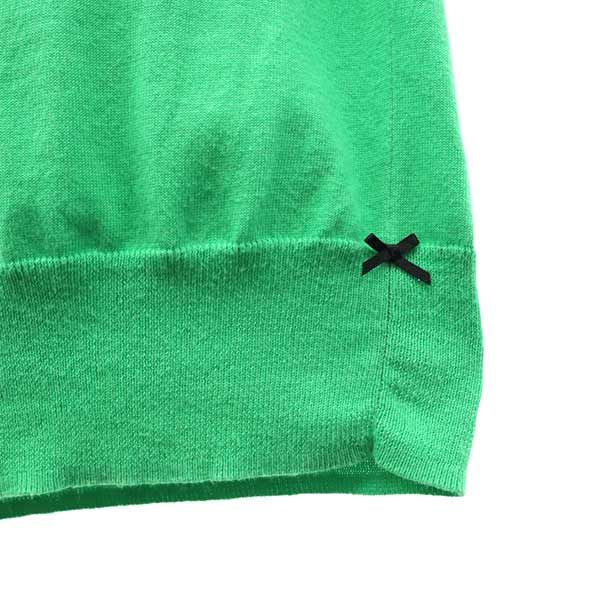 ポールスミス ブラックレーベル 半袖 コットン ニットカーディガン M グリーン Paul Smith BLACK LABEL レディース