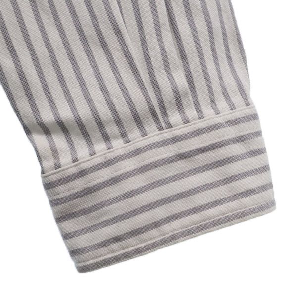 CAPTAIN SANTA キャプテンサンタ 日本製 ストライプ 長袖 ボタンダウンシャツ LADIES グレー×ホワイト レディース