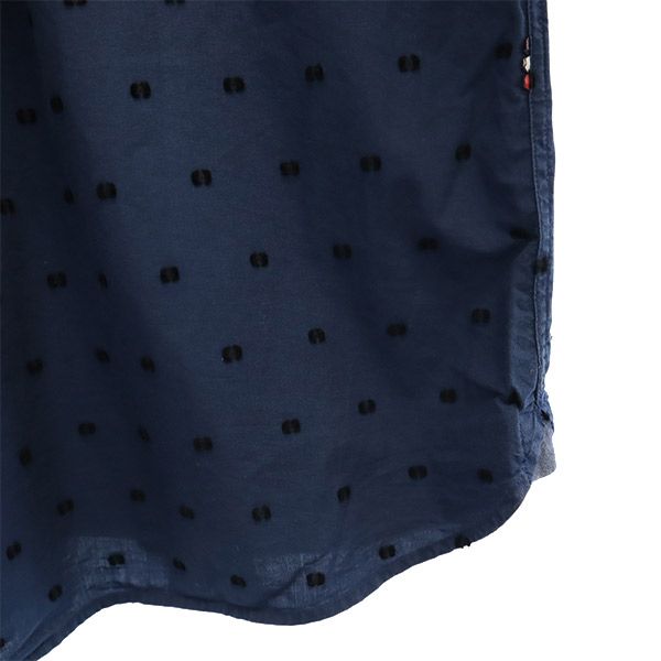 LACOSTE ラコステ 総柄 長袖 ボタンダウンシャツ 39 ブルー コットンシャツ メンズ