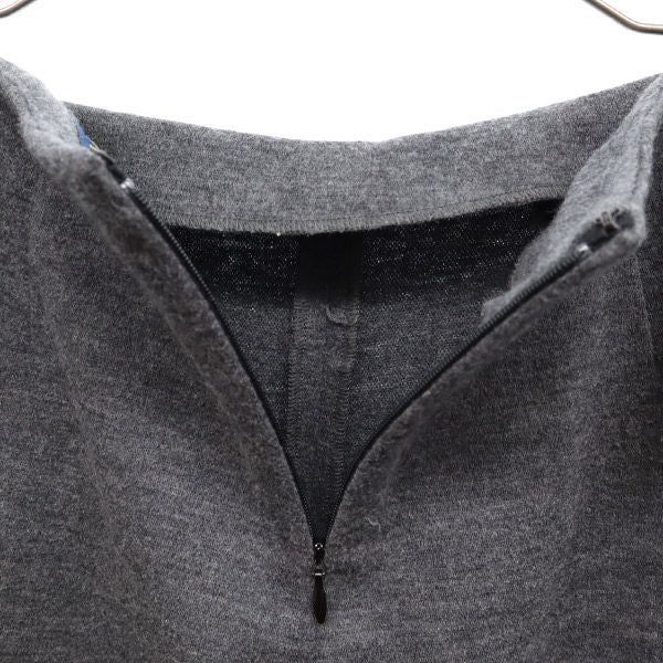 POLO RALPH LAUREN ポロラルフローレン ウールブレンド ロング ワイドパンツ 0 グレー バックジップ レディース