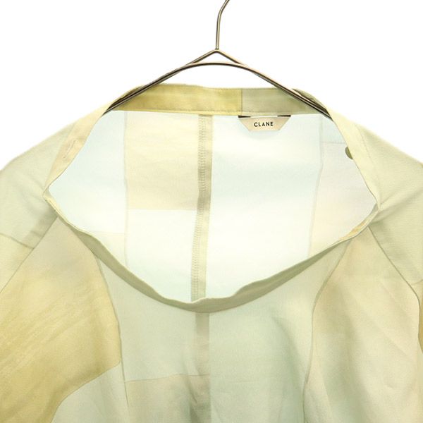 CLANE クラネ 総柄 長袖 デザイン ワンピース グリーン系 サイドジップ レディース