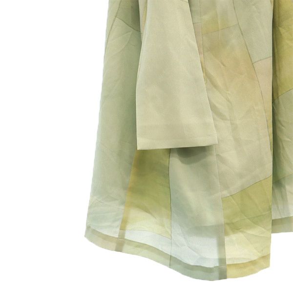 CLANE クラネ 総柄 長袖 デザイン ワンピース グリーン系 サイドジップ レディース