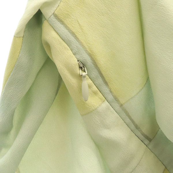 CLANE クラネ 総柄 長袖 デザイン ワンピース グリーン系 サイドジップ レディース