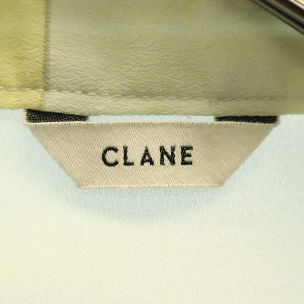 CLANE クラネ 総柄 長袖 デザイン ワンピース グリーン系 サイドジップ レディース