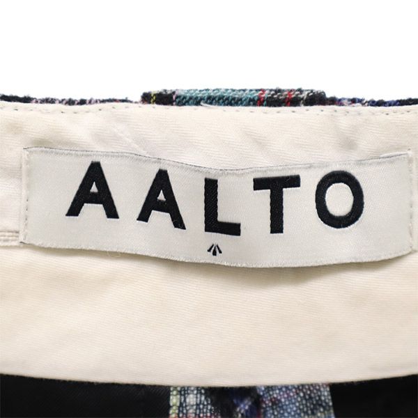 AALTO アールト ウールブレンド チェック ロングパンツ 34 メンズ