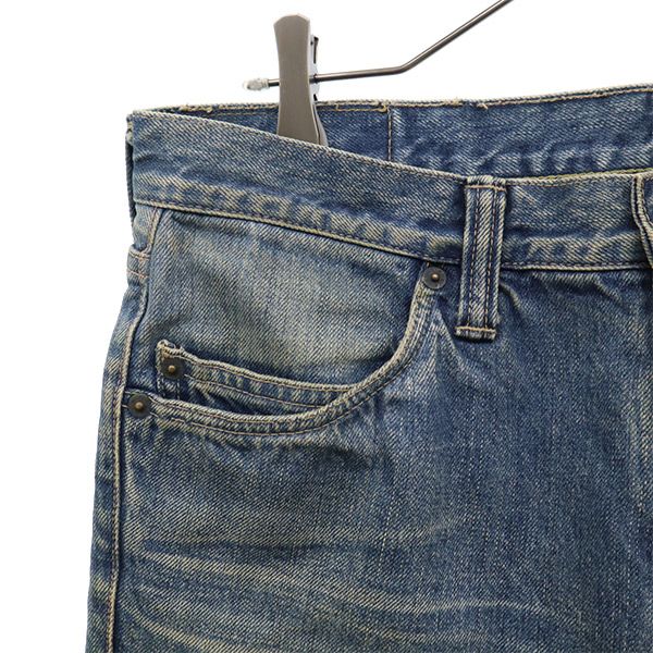 BLUE BLUE ブルーブルー 日本製 ロゴパッチ ストレートデニムパンツ W31 ブルー ジーパン メンズ