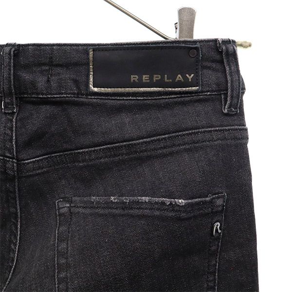 REPLAY リプレイ ブーツカットデニムパンツ W23 グレー カットオフ レディース