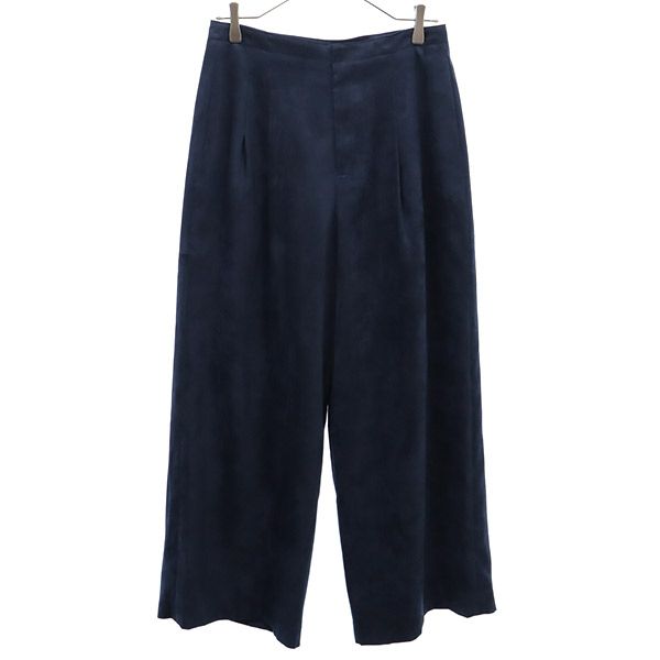 未使用 AMACA アマカ タック ワイドパンツ 40 ネイビー レディース
