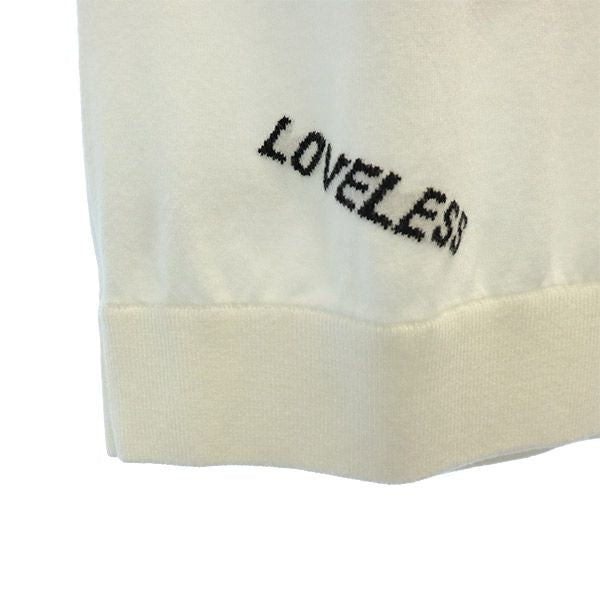 LOVELESS ラブレス 総柄 長袖 ニット 36 ホワイト×ブラック セーター レディース