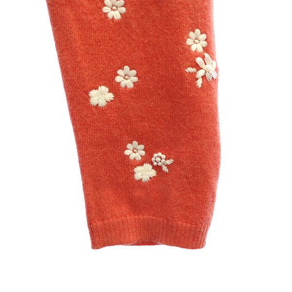 TOCCA トッカ 花柄 長袖 ニットカーディガン M ピンク×ホワイト レディース