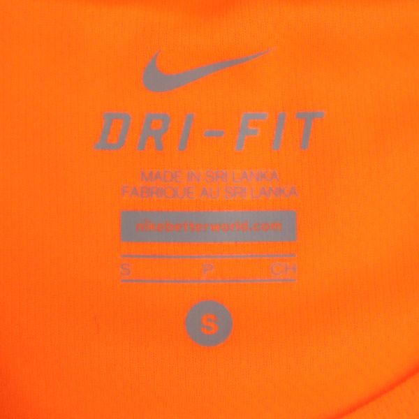 未使用 ナイキ プリント ランニング 半袖 シャツ S オレンジ NIKE Tシャツ メンズ