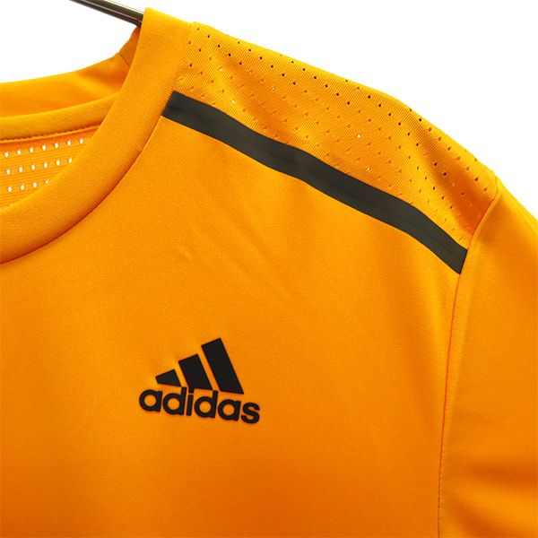 アディダス ワンポイントロゴプリント トレーニング 半袖 シャツ L オレンジ adidas スポーツ ウォームアップ メンズ