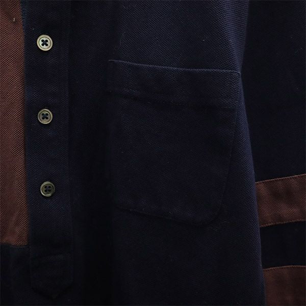 Brooks Brothers BLACK FLEECE ブルックスブラザーズ ブラックフリース 長袖 ポロシャツ BB1 ネイビー×パープル メンズ