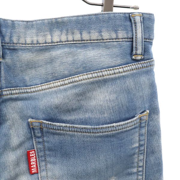 MARBLES マーブルズ ダメージ加工 デニムパンツ M ブルー ストレッチ ジーパン メンズ