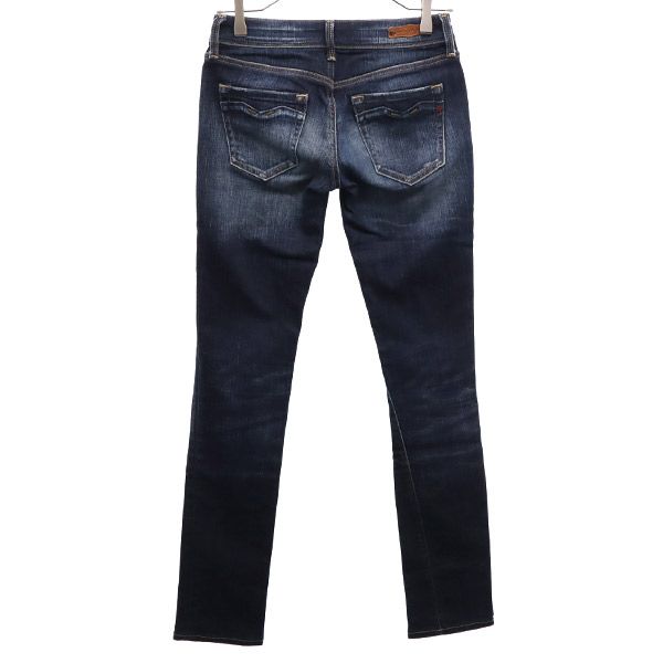 REPLAY リプレイ ワンポイントロゴ ストレートデニムパンツ W25 ブルー ジーパン レディース