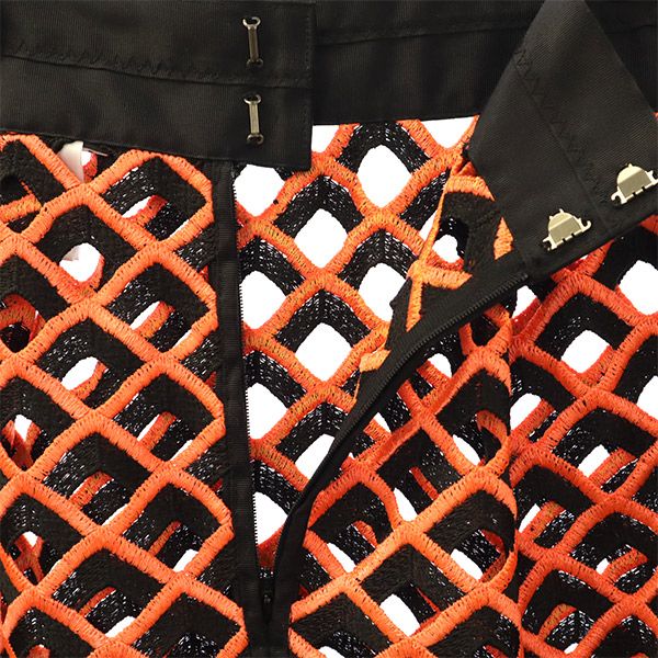 chaos カオス メッシュデザイン ミモレ丈 スカート 36 オレンジ系 レディース