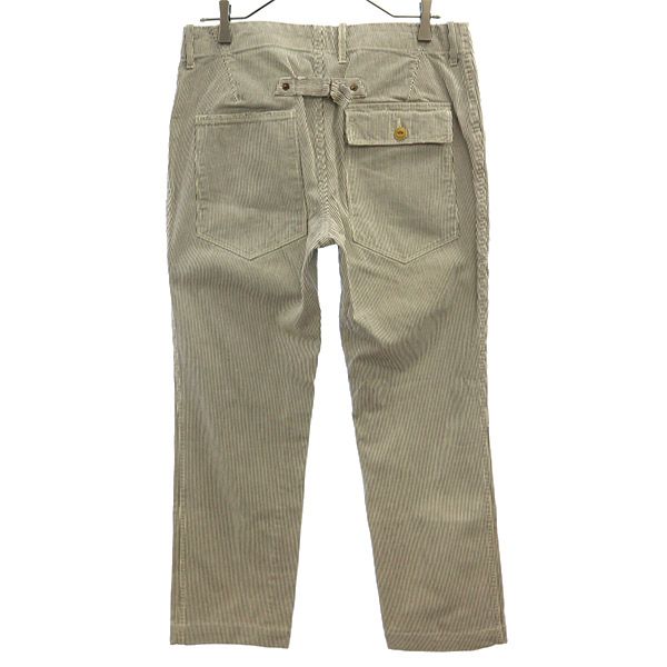 Haver Sack General Garments ハバーサック ジェネラルガーメンツ ボタンフライ ヒッコリー パンツ L ホワイト×ネイビー メンズ