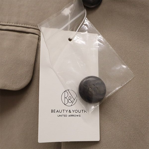 未使用 BEAUTY&YOUTH UNITED ARROWS ビューティアンドユース レーヨンナイロン ダブル テーラードジャケット M ベージュ レディース
