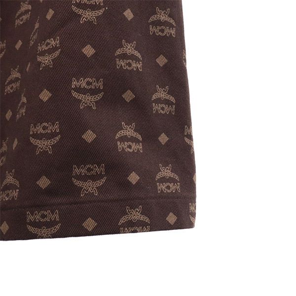 MCM エムシーエム ロゴ総柄 ミディ丈 ラップスカート 73-97 ブラウン レディース