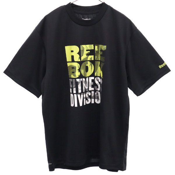 未使用 リーボック プリント 半袖 トレーニングウェア S ブラック系 Reebok Tシャツ メンズ