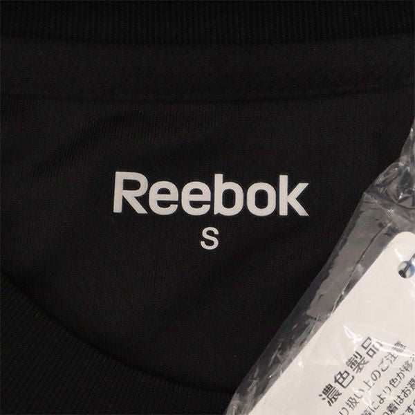 未使用 リーボック プリント 半袖 トレーニングウェア S ブラック Reebok ウォームアップ メンズ