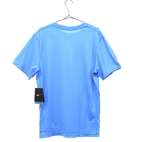 未使用 ナイキ 総柄 半袖 ウォームアップ トレーニングウェア S ブルー NIKE Tシャツ メンズ