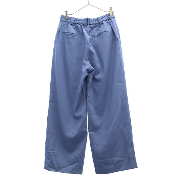 グリーンレーベルリラクシング ウールブレンド ワイドパンツ 38 ブルー green label relaxing UNITED ARROWS レディース