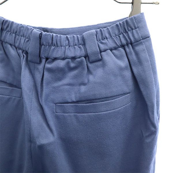 グリーンレーベルリラクシング ウールブレンド ワイドパンツ 38 ブルー green label relaxing UNITED ARROWS レディース