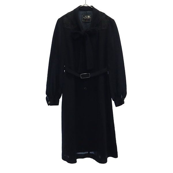 TOKYO SOIR トウキョウソワール 長袖 レース切替 ワンピース 11 ブラック レディース