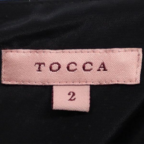 TOCCA トッカ ドット柄 半袖 ワンピース 2 ブラック レディース