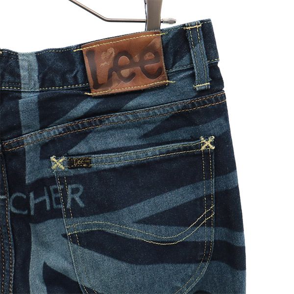 リー BIRTH PROJECT 日本製 プリント ストレートデニムパンツ L ネイビー Lee ジーパン メンズ