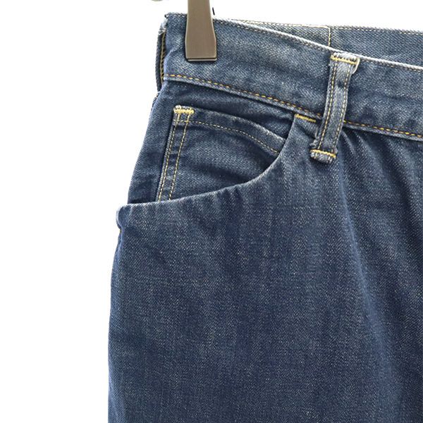 45アールピーエム ワンポイントロゴ刺繍 ストレートデニムパンツ 2 ブルー 45rpm ジーパン レディース